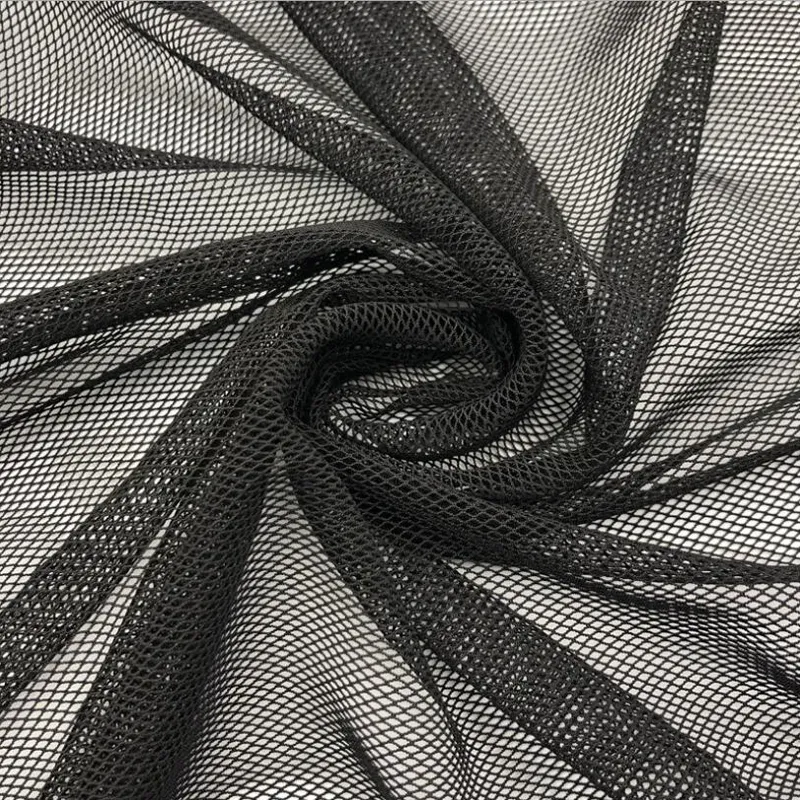 100GSM 93% Nylon 7% Spandex 4-Way Stretch Power Mesh Tulle Fabric For Lingerie, Apparel