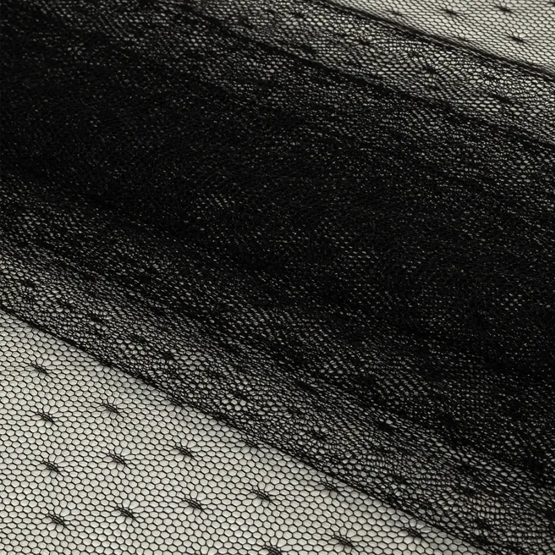 100% Polyester Soft Point D'Esprit Swiss Dots Tulle Fabric For Dress