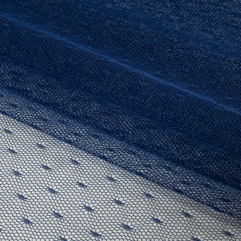 100% Polyester Soft Point D'Esprit Swiss Dots Tulle Fabric For Dress