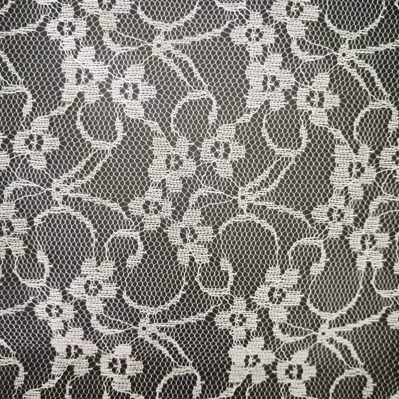 100% Polyester Floral Lace Tulle Fabric For Embroidery & Bridal Wear