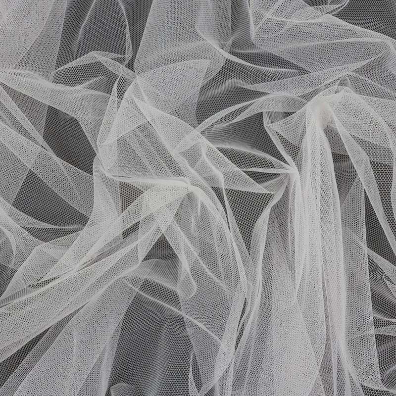 100% Nylon Lightweigh Soft Raschel Tulle Mesh Fabric For Bridal Dress
