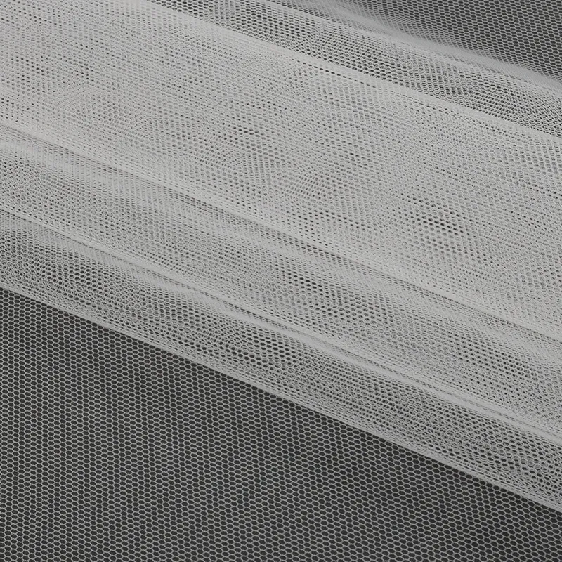 100% Nylon Lightweigh Soft Raschel Tulle Mesh Fabric For Bridal Dress
