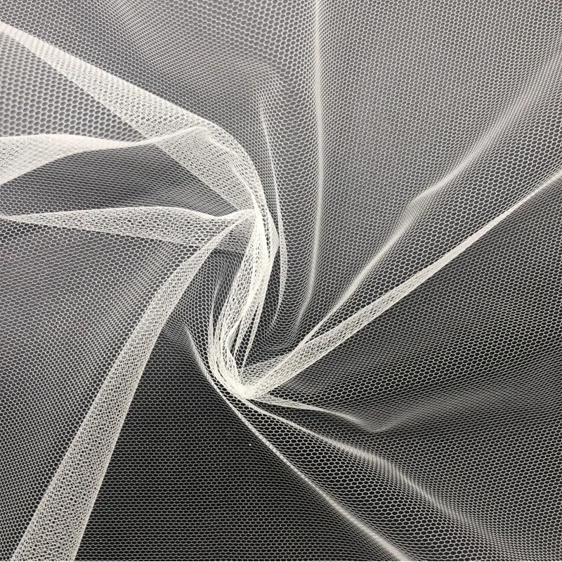 Ultra Lightweight 100% Nylon Soft Hexagonal Raschel Silk Tulle Fabric