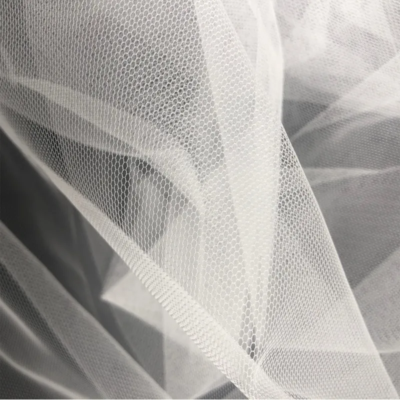 Ultra Lightweight 100% Nylon Soft Hexagonal Raschel Silk Tulle Fabric