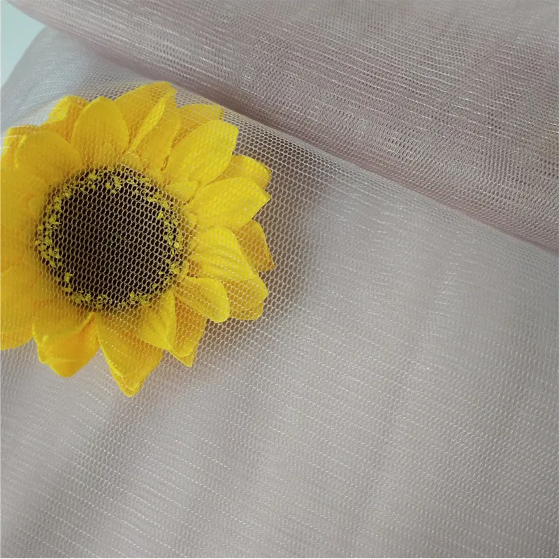Ultra Soft 30D 100%Nylon Sheer Hexagon Tulle Mesh Fabric