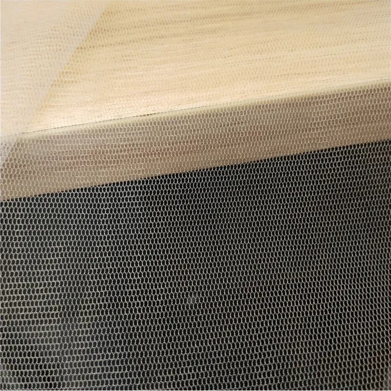 Ultra Soft 30D 100%Nylon Sheer Hexagon Tulle Mesh Fabric