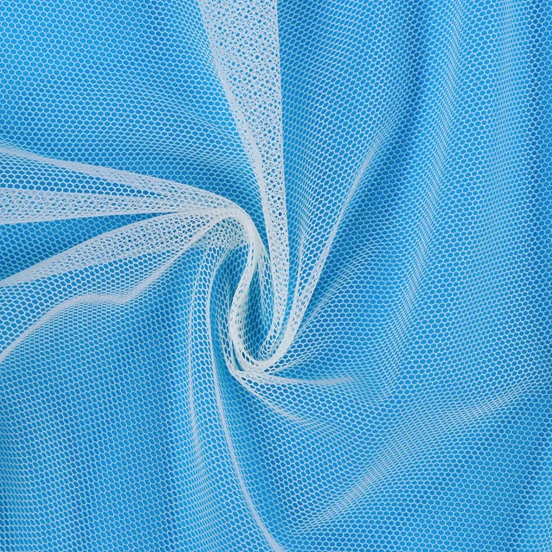 40D 100% Nylon High-Strength Hexagon Raschel Tulle Mesh Fabric For Embroiedery