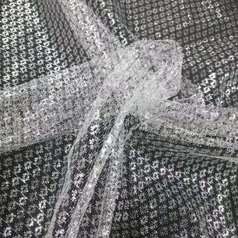 Shiny Metallic Spider Web Mesh Tulle Fabric For Halloween Costumes