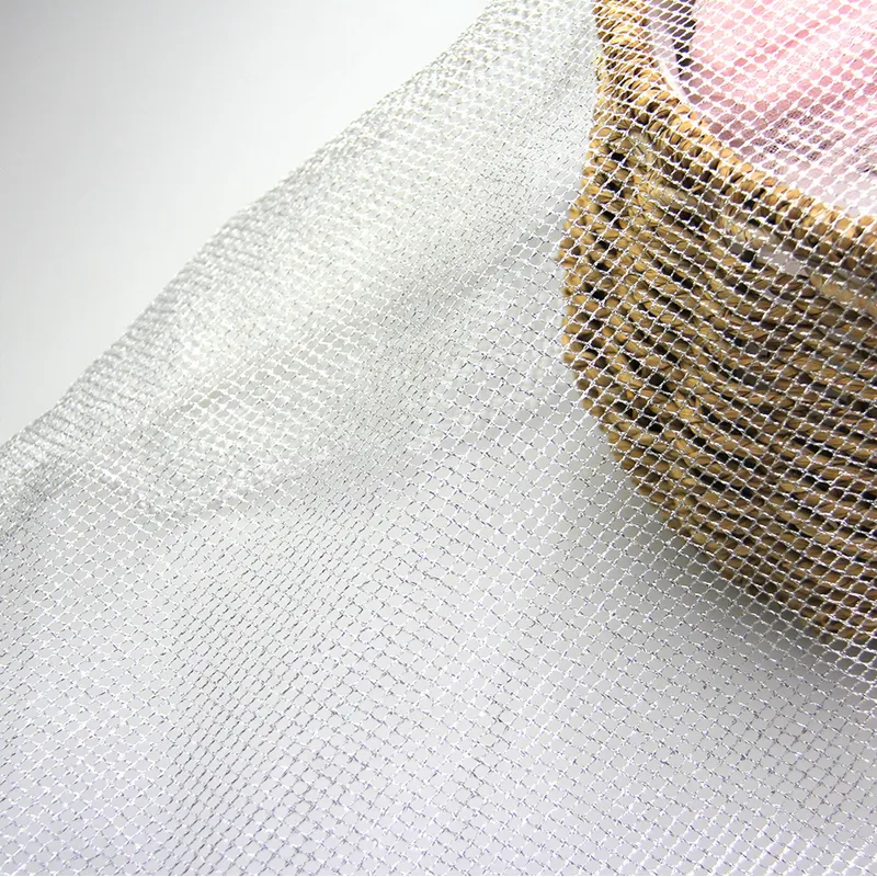 Premium Fashion Polyester Metallic Lurex Fishnet Mesh Tulle Fabric For Event Decor