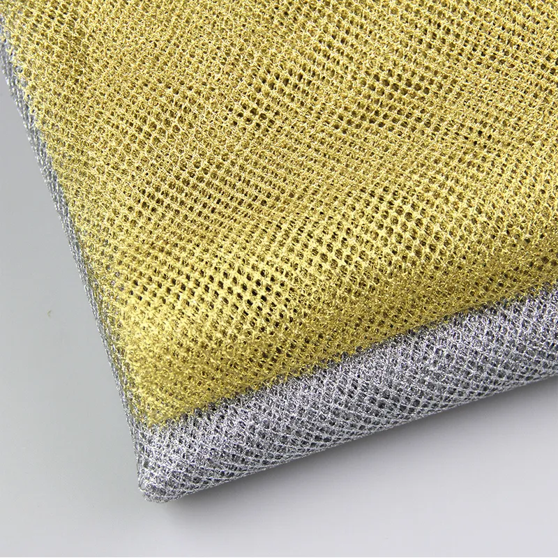 Premium Fashion Polyester Metallic Lurex Fishnet Mesh Tulle Fabric For Event Decor