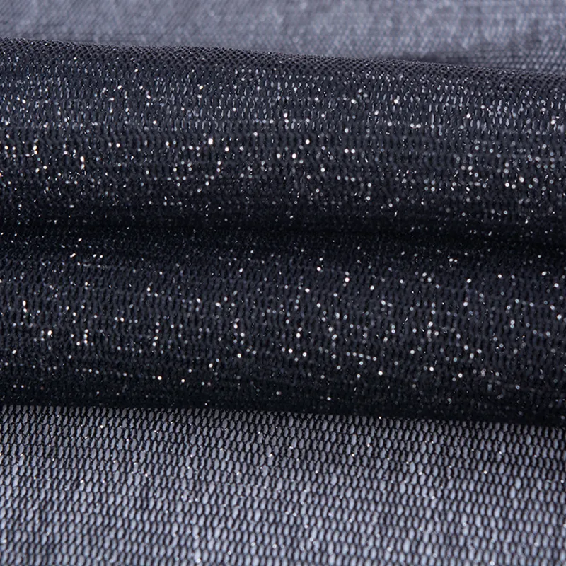 94%Nylon 6%Metallic Power Stretch Mesh Tulle Fabric