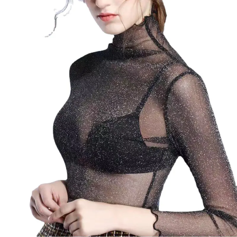 94%Nylon 6%Metallic Power Stretch Mesh Tulle Fabric