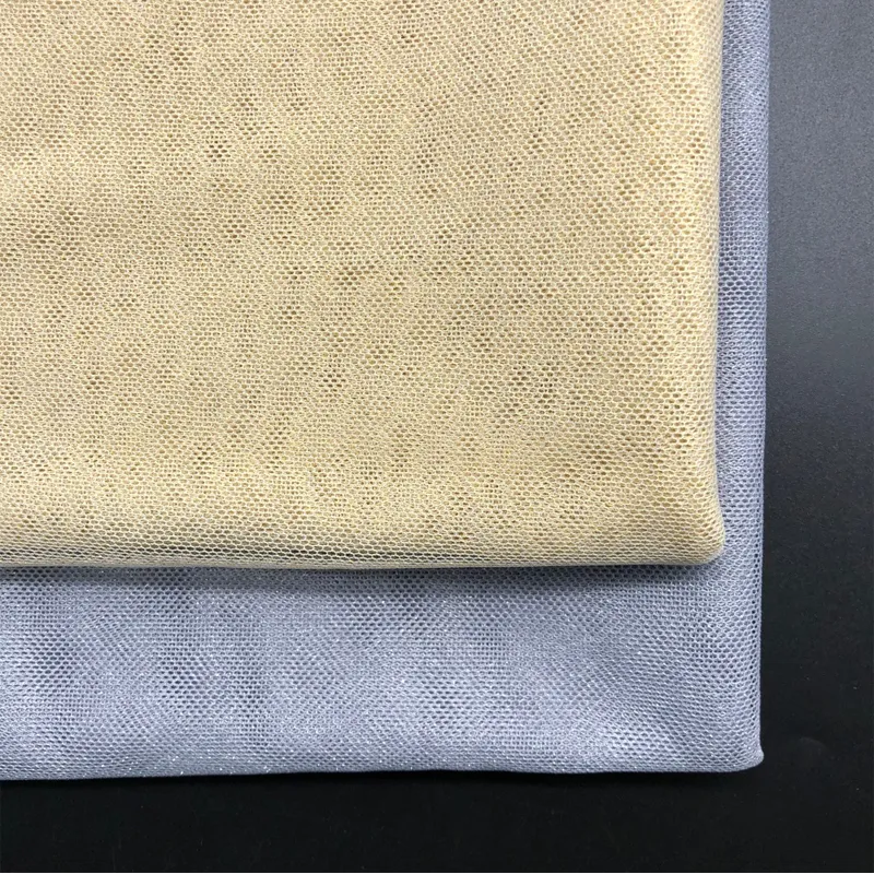 Shimmering Sparkle 95% Nylon 5% Metallic Raschel Knitted Mesh Tulle Fabric for Evening Wear