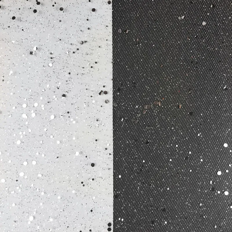 100% Polyester Glitter Chunky Confetti Swiss Tulle Fabric