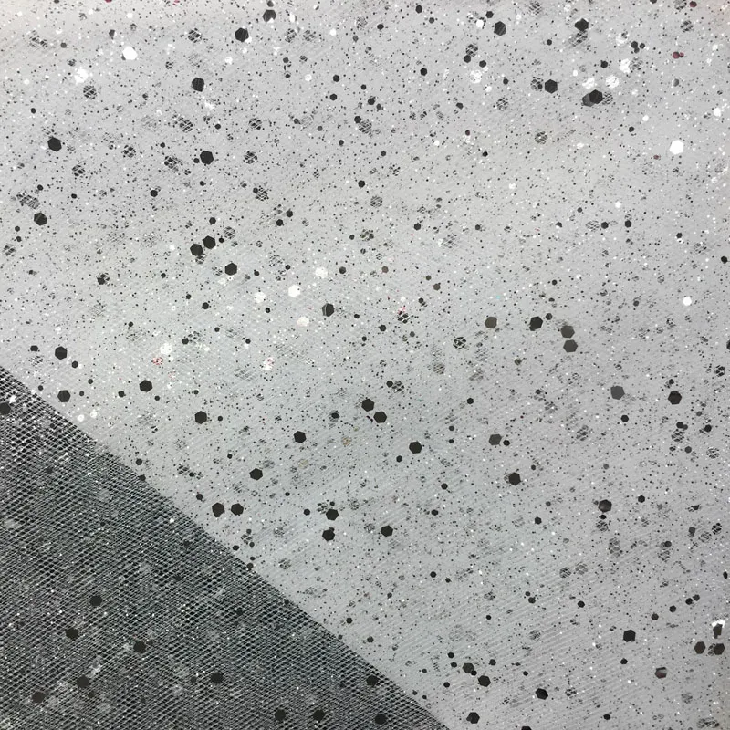 100% Polyester Glitter Chunky Confetti Swiss Tulle Fabric
