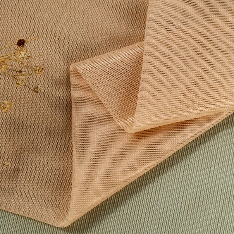 20D 100% Nylon Tricot Tulle Fabric 43gsm Soft Stabilized Mesh for Corset Tops, Lingerie & Bridal Wear