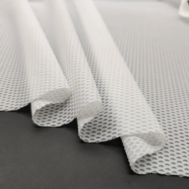 Poly Spandex 4-Way Stretch Honeycomb Bubble Knit Mesh Tricot Fabric For Activewear