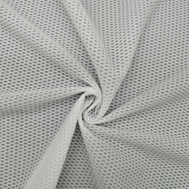 Poly Spandex 4-Way Stretch Honeycomb Bubble Knit Mesh Tricot Fabric For Activewear