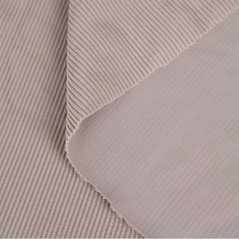 280GSM Polyester Spandex 4-Way Stretch 1x1 Ribbed Tricot Fabric For Activewear