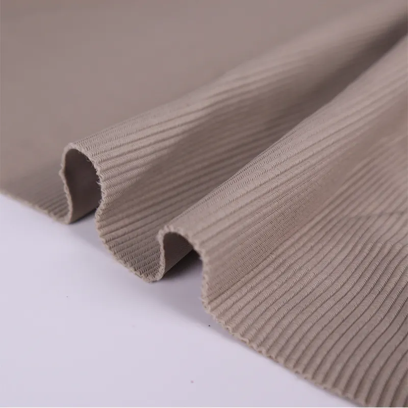 280GSM Polyester Spandex 4-Way Stretch 1x1 Ribbed Tricot Fabric For Activewear