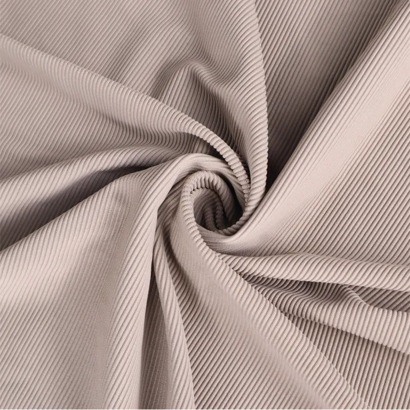 280GSM Polyester Spandex 4-Way Stretch 1x1 Ribbed Tricot Fabric For Activewear