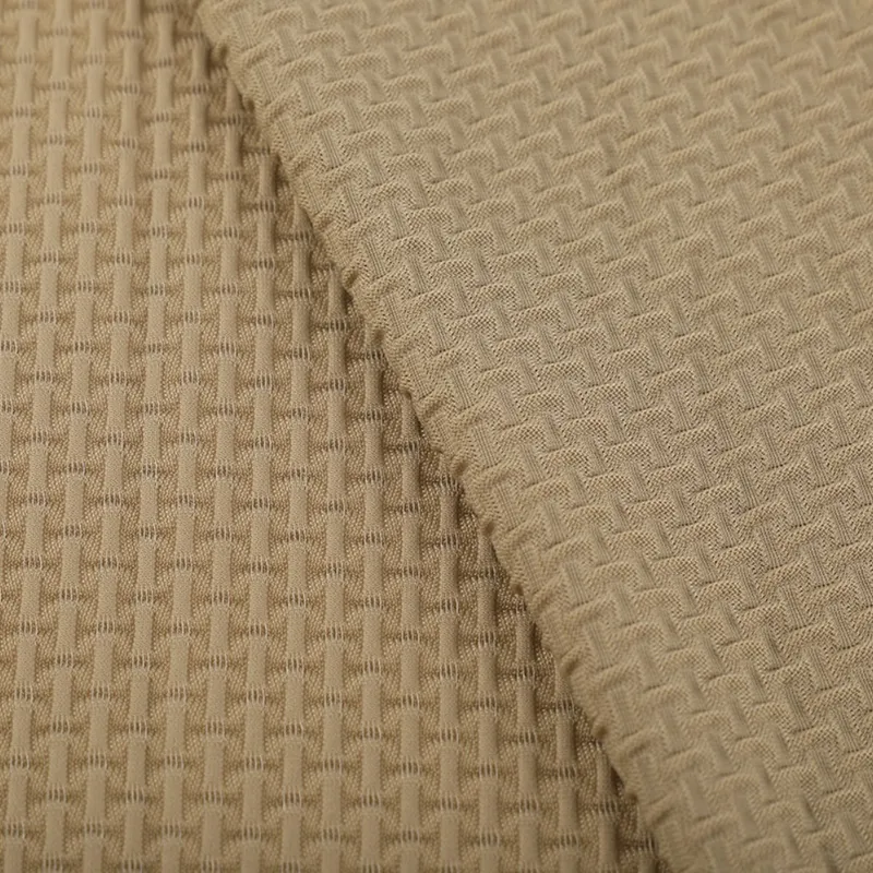 Nylon Spandex 4-Way Stretch 3D Textured Tricot Fabric For Athleisure