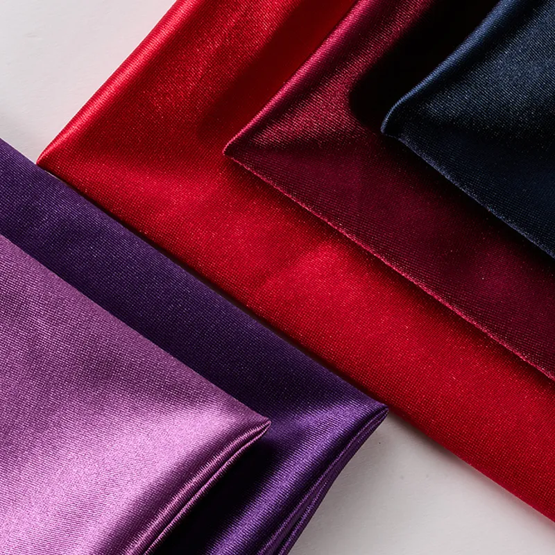 High-Gloss Shiny Polyester Spandex Stretch Satin Warp Knit Tricot Fabric