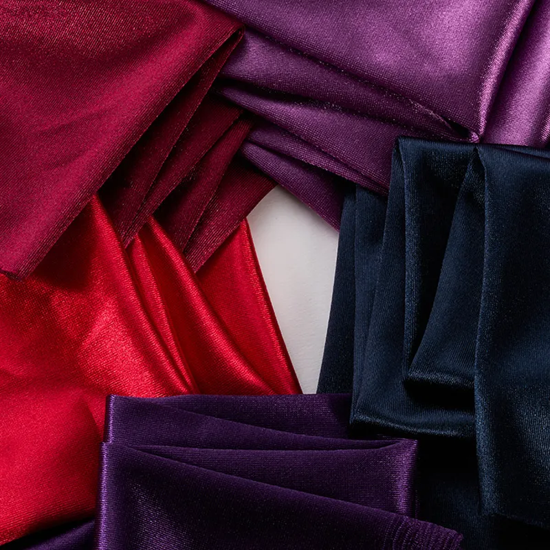 High-Gloss Shiny Polyester Spandex Stretch Satin Warp Knit Tricot Fabric