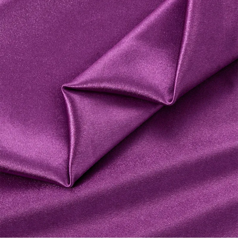 High-Gloss Shiny Polyester Spandex Stretch Satin Warp Knit Tricot Fabric