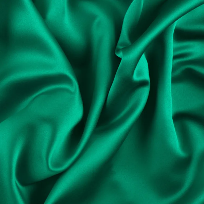 Emerald Green Shiny Satin-Faced Stretch Polyester Spandex Tricot Fabric For Dancewear