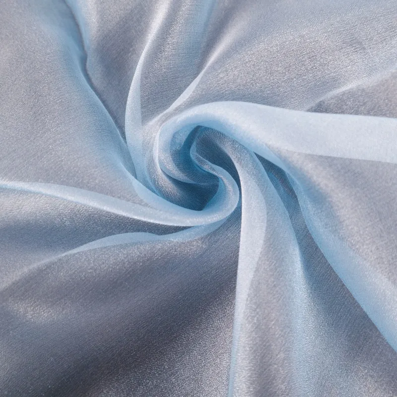 100% Polyester Lightweight Crystal Twinkle Sparkle Sheer Organza Fabric For Wedding Dresses