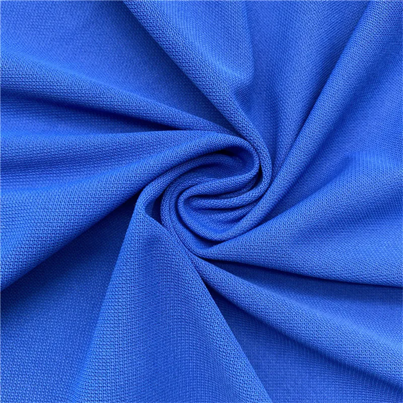 Matte Polyester Spandex Blend 4-Way Stretch Pique Fabric for Polo Shirt