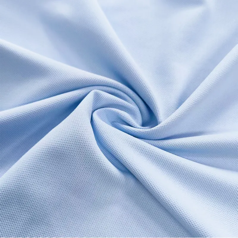 Matte Polyester Spandex Blend 4-Way Stretch Pique Fabric for Polo Shirt
