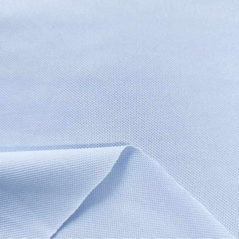Matte Polyester Spandex Blend 4-Way Stretch Pique Fabric for Polo Shirt