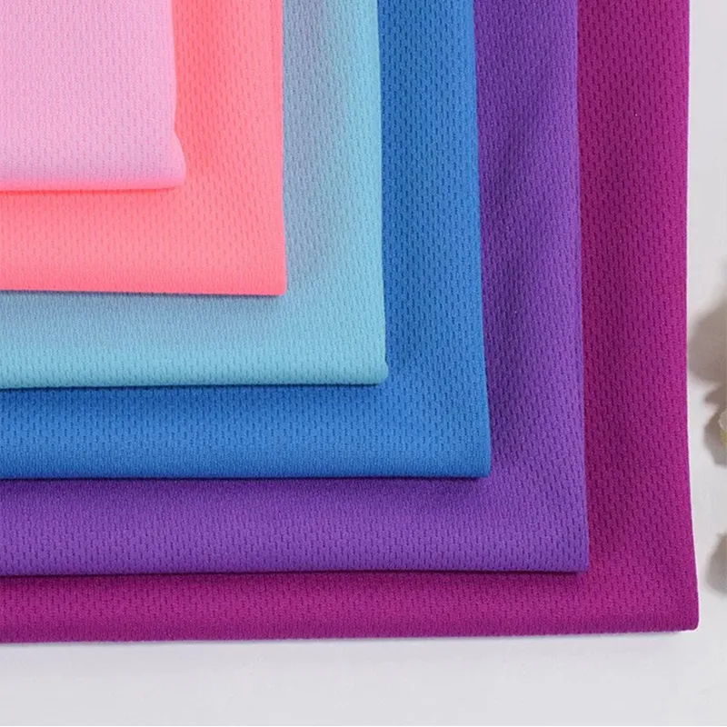 100% Recycled Polyester Breathable Birdeye Mesh Knit Fabric For Sports Jerseys