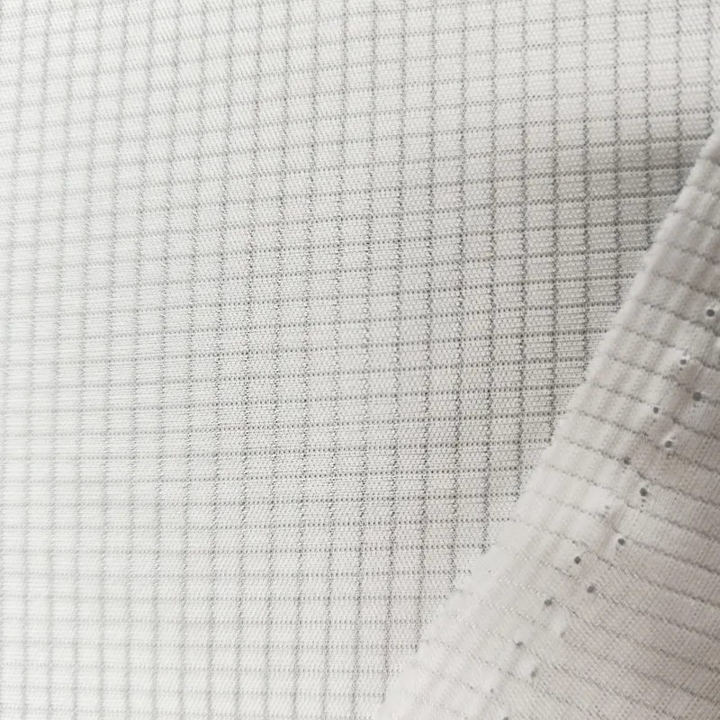 Moisture Wicking Polyester Dropped Needle Square Textured Knit Interlock Mesh Fabric for Sports Jerseys