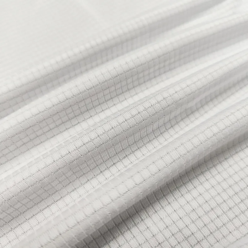 Moisture Wicking Polyester Dropped Needle Square Textured Knit Interlock Mesh Fabric for Sports Jerseys
