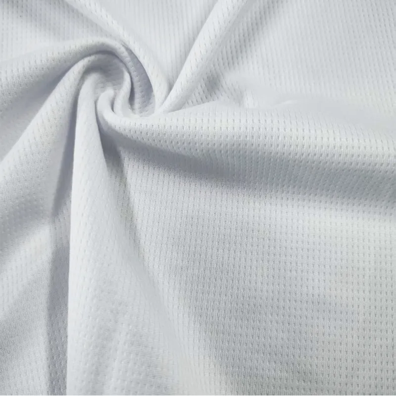 Breathable 100% Polyester Double-Knit Eyelet Mesh Interlock Fabric For Sports Jerseys