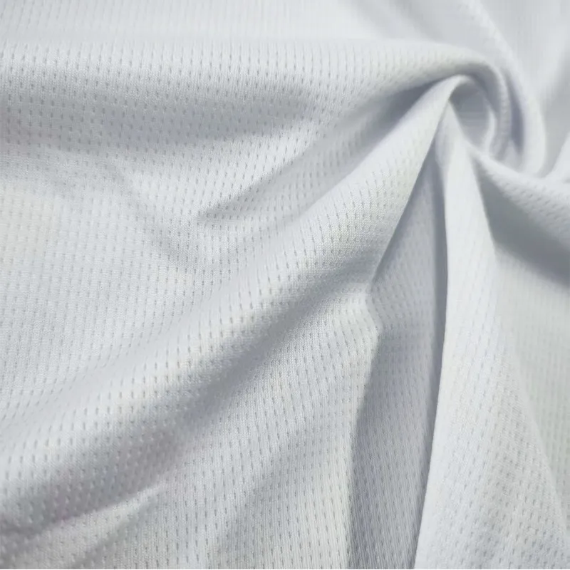 Breathable 100% Polyester Double-Knit Eyelet Mesh Interlock Fabric For Sports Jerseys