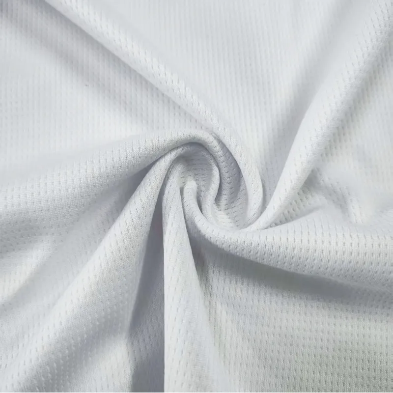 Breathable 100% Polyester Double-Knit Eyelet Mesh Interlock Fabric For Sports Jerseys