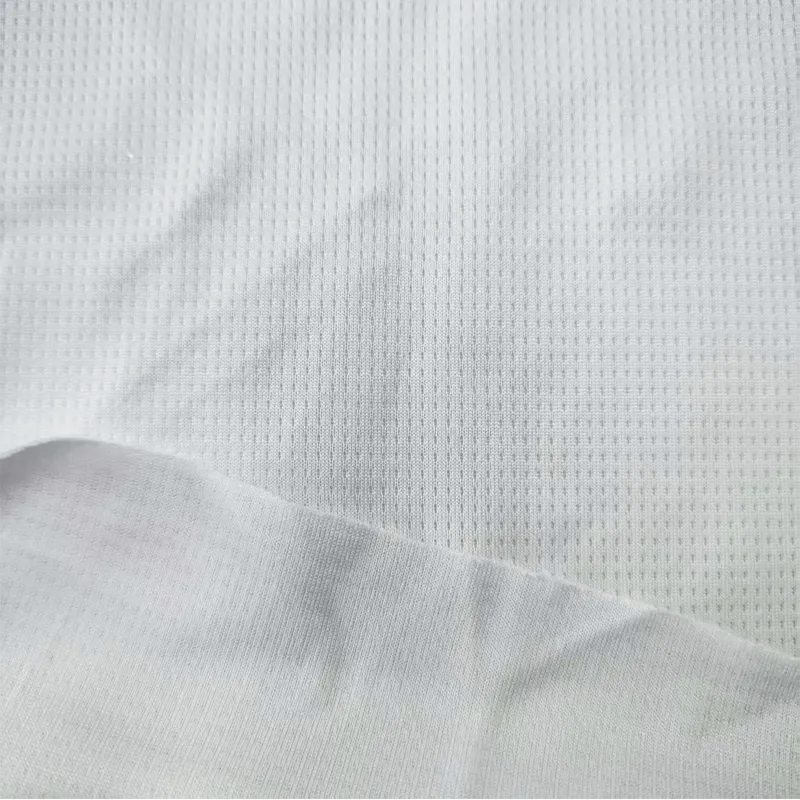 Breathable 100% Polyester Double-Knit Eyelet Mesh Interlock Fabric For Sports Jerseys