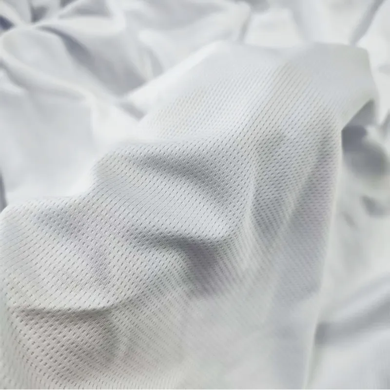 Breathable 100% Polyester Double-Knit Eyelet Mesh Interlock Fabric For Sports Jerseys