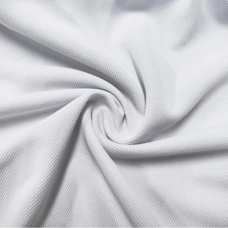 Moisture Wicking Polo Shirt Matte 100% Polyester Pique Knit Fabric