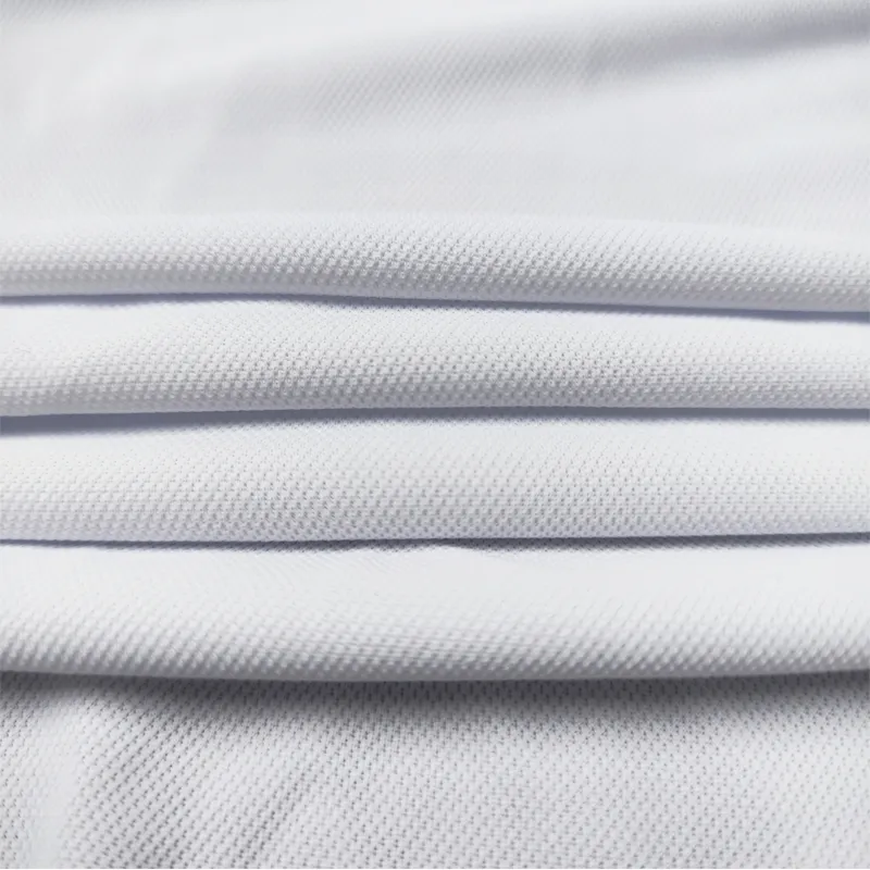 Moisture Wicking Polo Shirt Matte 100% Polyester Pique Knit Fabric