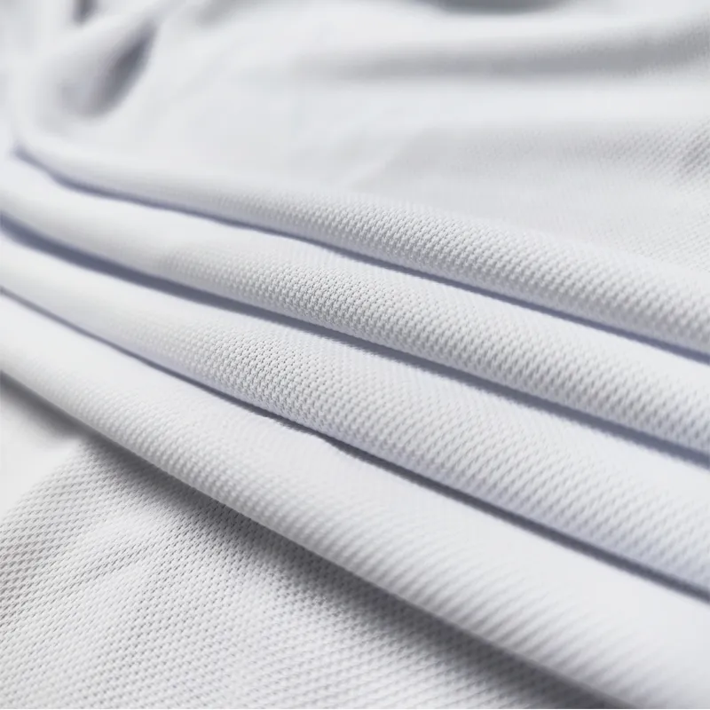 Moisture Wicking Polo Shirt Matte 100% Polyester Pique Knit Fabric