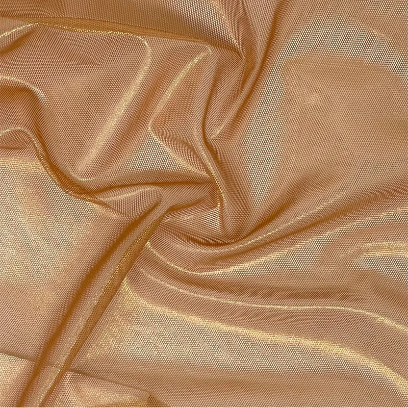 89%Polyester 11%Spandex Shiny Ultrasheen Foil Power Stretch Mesh Fabric