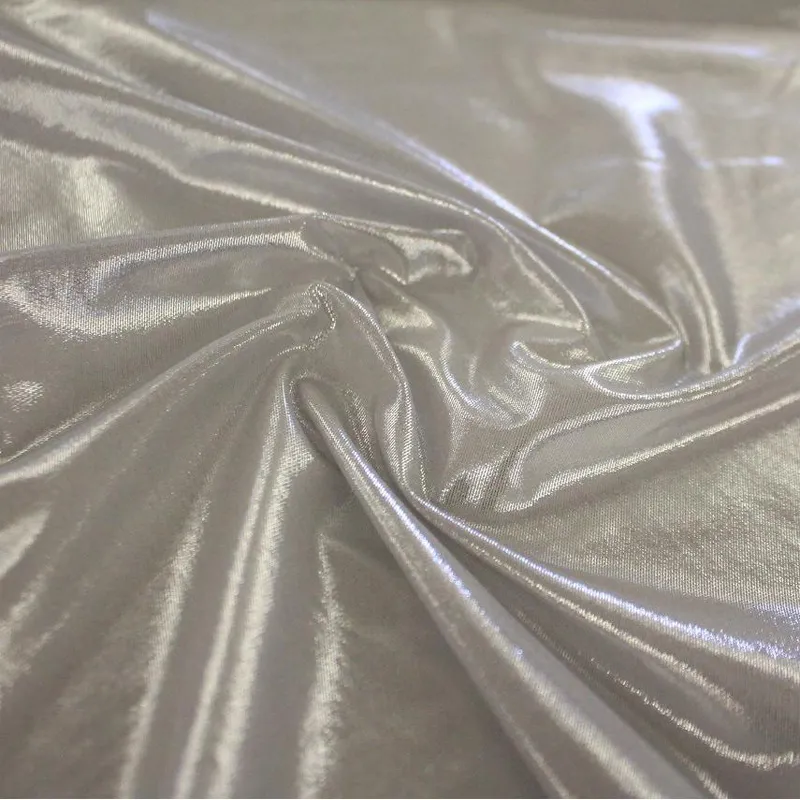 89%Polyester 11%Spandex Shiny Ultrasheen Foil Power Stretch Mesh Fabric