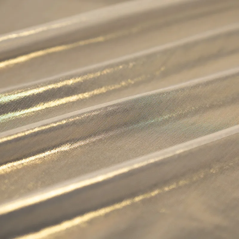 89%Polyester 11%Spandex Shiny Ultrasheen Foil Power Stretch Mesh Fabric