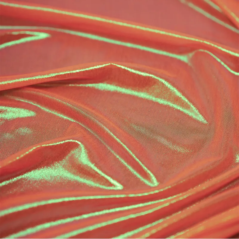 89%Polyester 11%Spandex Shiny Ultrasheen Foil Power Stretch Mesh Fabric