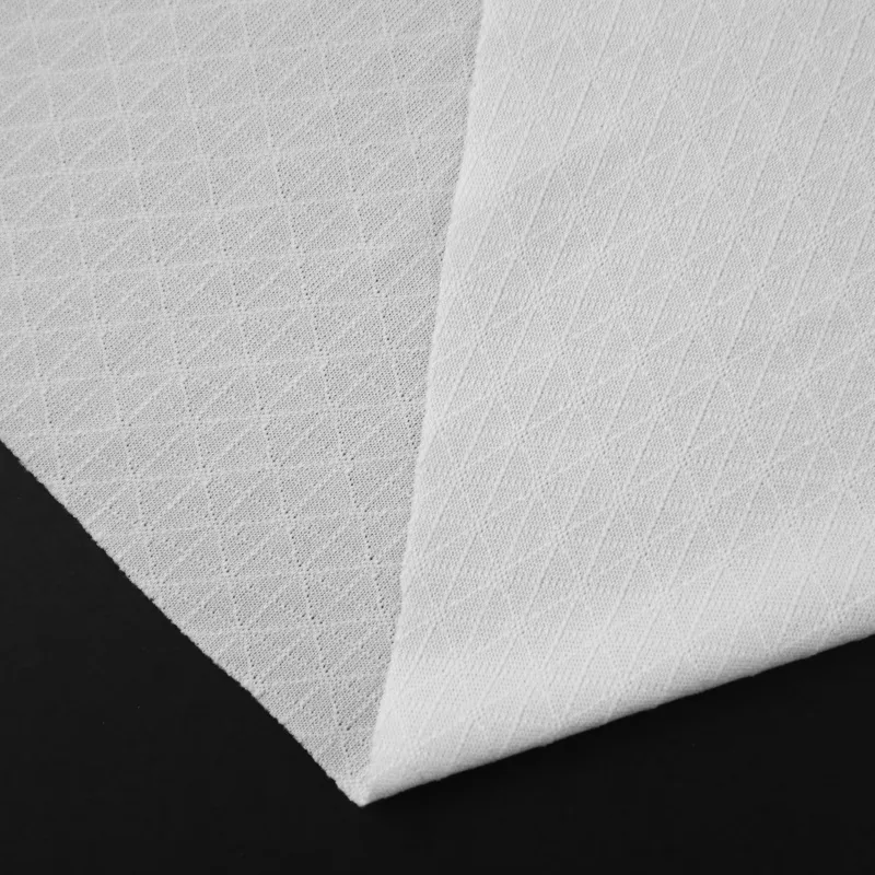 Moisture Wicking 100% Polyester Mini Grid Pattern Weft Knit Jacquard Fabric
